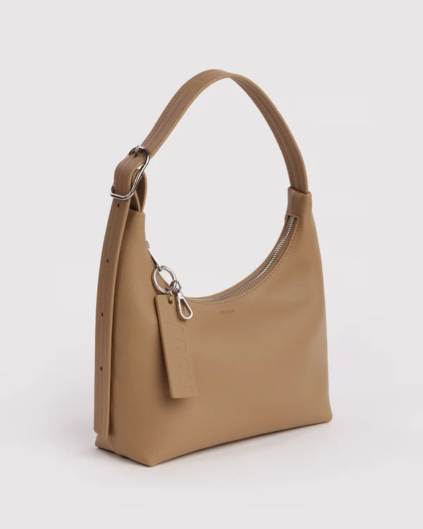 Mini Recycled Leather Shoulder Bag - Dune