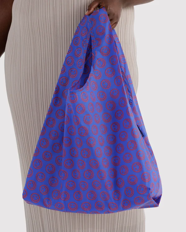 Standard Baggu - Mini Cobalt Happy - Material: ripstop-nylon