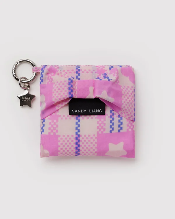 Baby Bow Baggu - Market Plaid Pink - Material: ripstop-nylon
