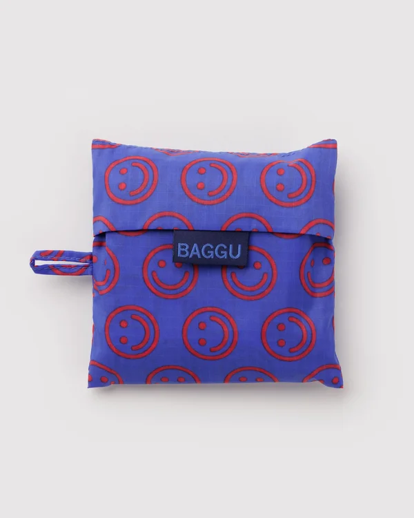 Standard Baggu - Mini Cobalt Happy - Material: ripstop-nylon