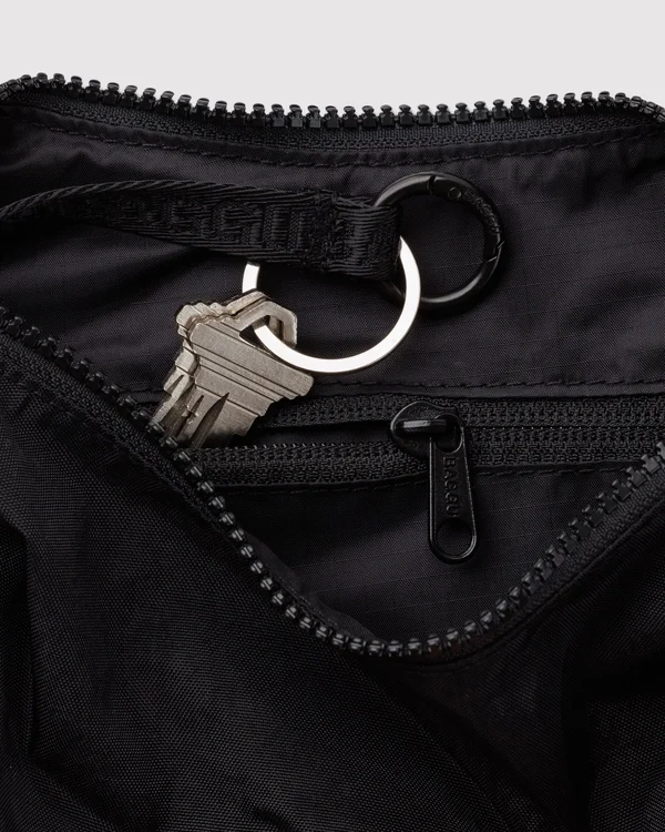 Small Nylon Crescent Bag - Black