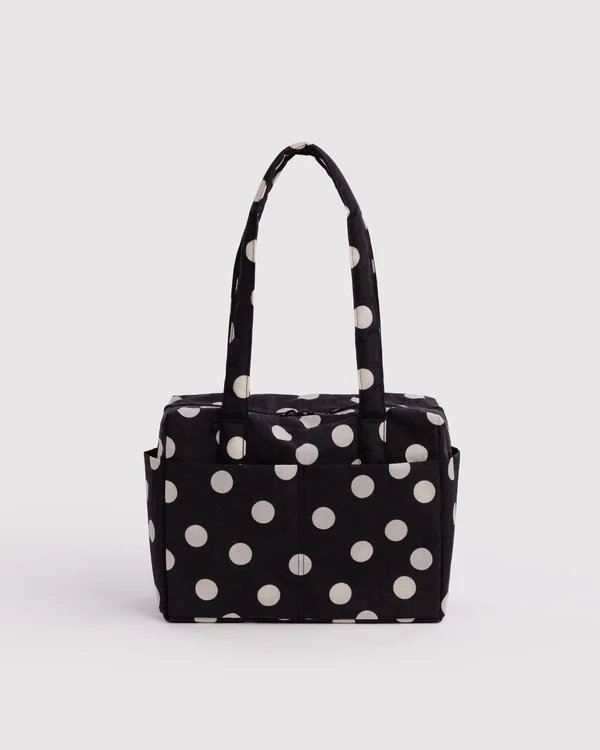 Everyday Cloud Bag - Black And Cream Polka Dot - Size: OS