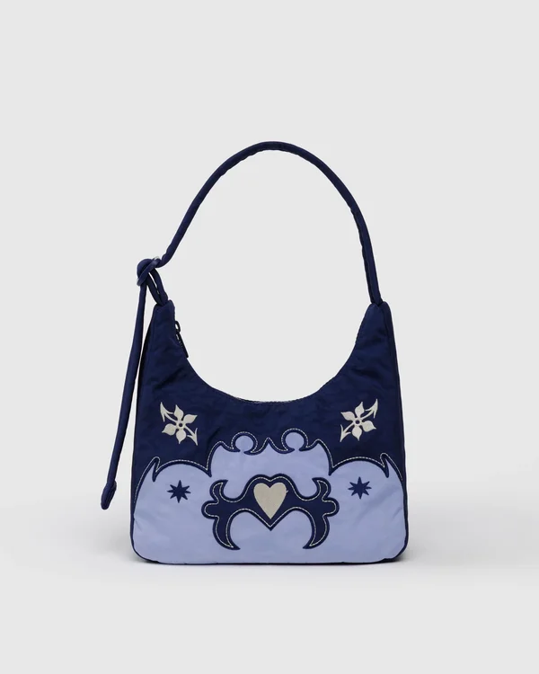 Mini Nylon Shoulder Bag - Sale - Western Appliqué - Material: heavyweight-nylon