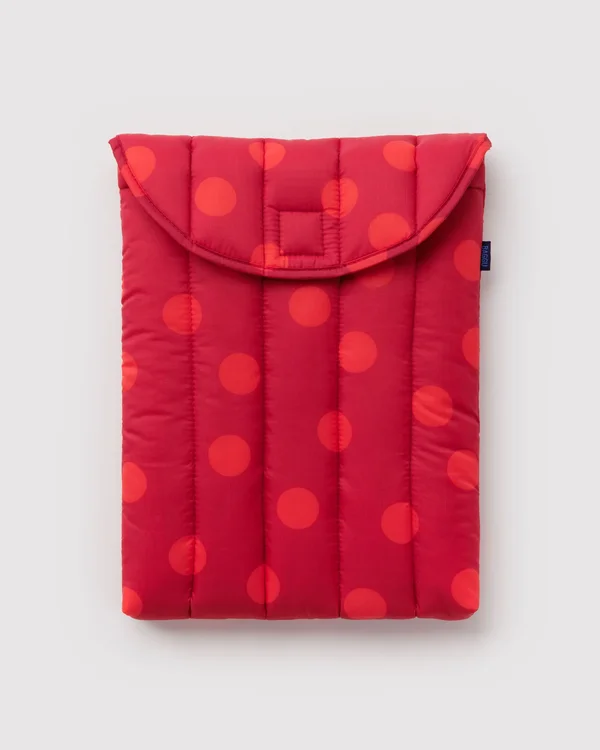 Puffy Laptop Sleeve 13"/14" - Red Polka Dot - Size: OS