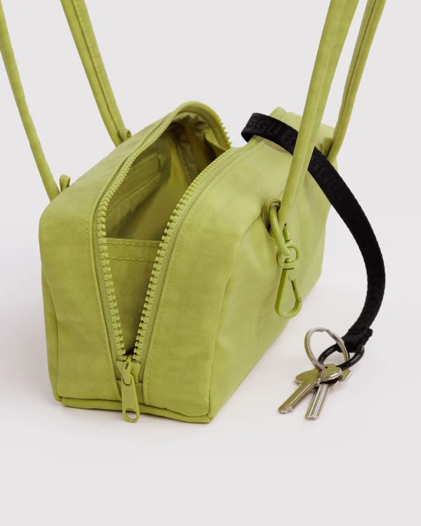 Small Nylon Bowler Bag - Chartreuse - Material: heavyweight-nylon