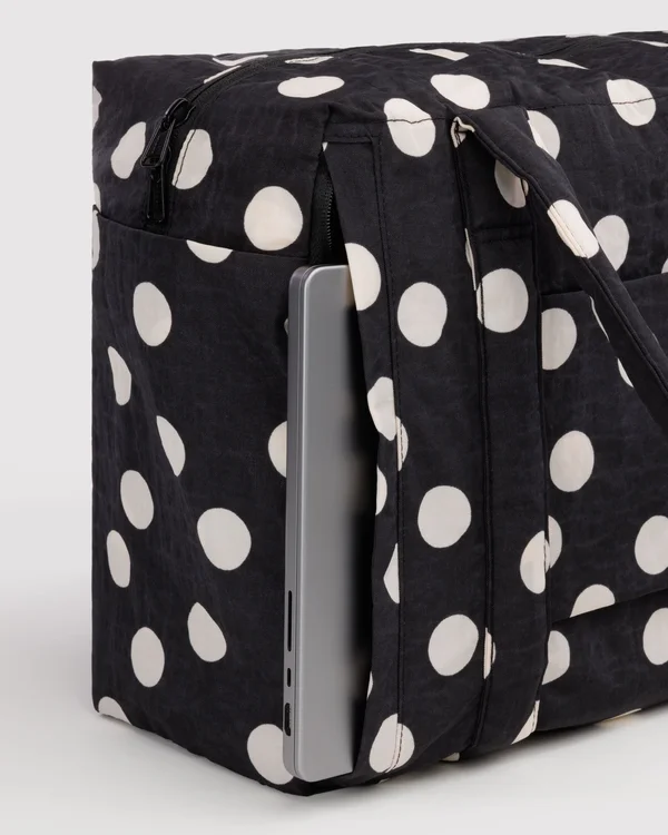 Small Cloud Carry-On - Black And Cream Polka Dot - Size: OS