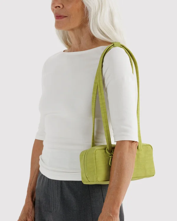 Small Nylon Bowler Bag - Chartreuse - Material: heavyweight-nylon