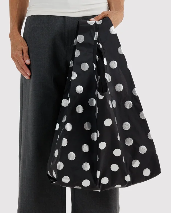 Standard Baggu - Silver Metallic Polka Dot - Size: OS