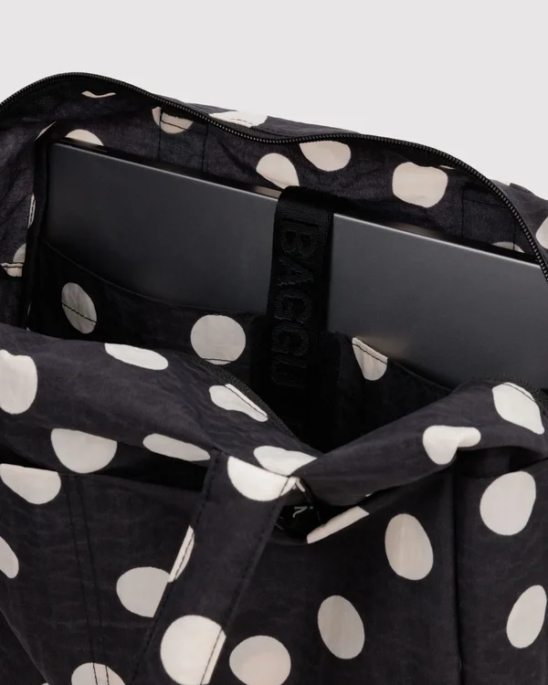 Everyday Cloud Bag - Black And Cream Polka Dot - Size: OS