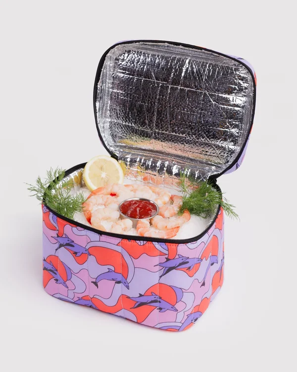 Puffy Lunch Bag - Dolphins - Material: ripstop-nylon