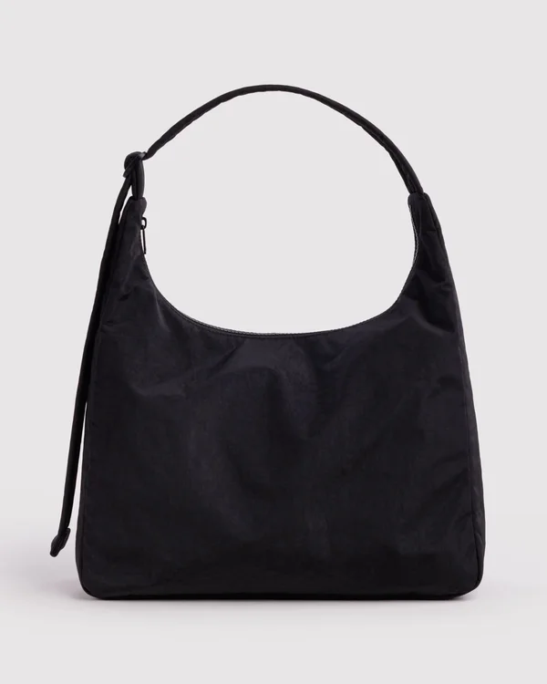 Nylon Shoulder Bag - Black - Material: heavyweight-nylon