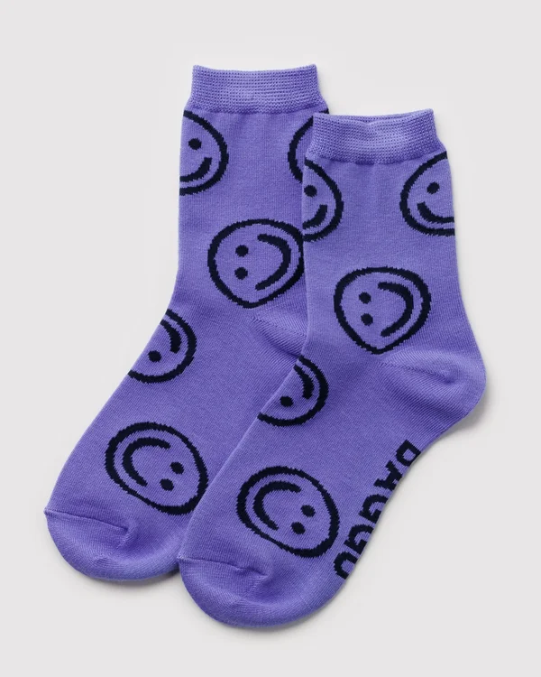 Crew Sock - Lavender Happy - Size: OS